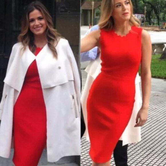 A.L.C. Aldridge Bodycon Midi Dress in Geranio Red Size Small $595 - Picture 4 of 10